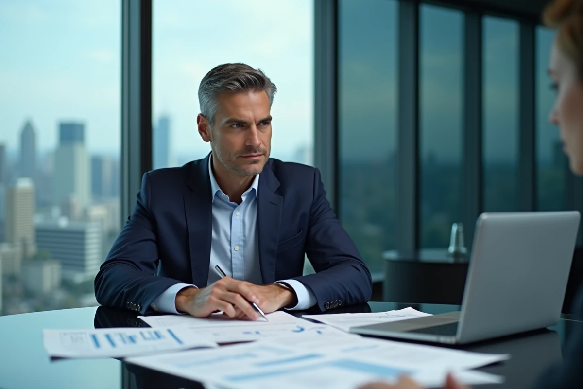 Agent sportif négociant un contrat salarial pour un joueur de football professionnel, représentant les négociations financières autour des salaires du PSG