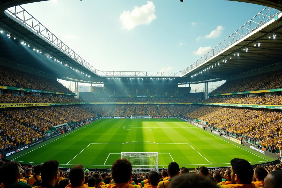 Vue panoramique du stade de la Beaujoire rempli de supporters du FC Nantes lors d'un match de la saison 2026